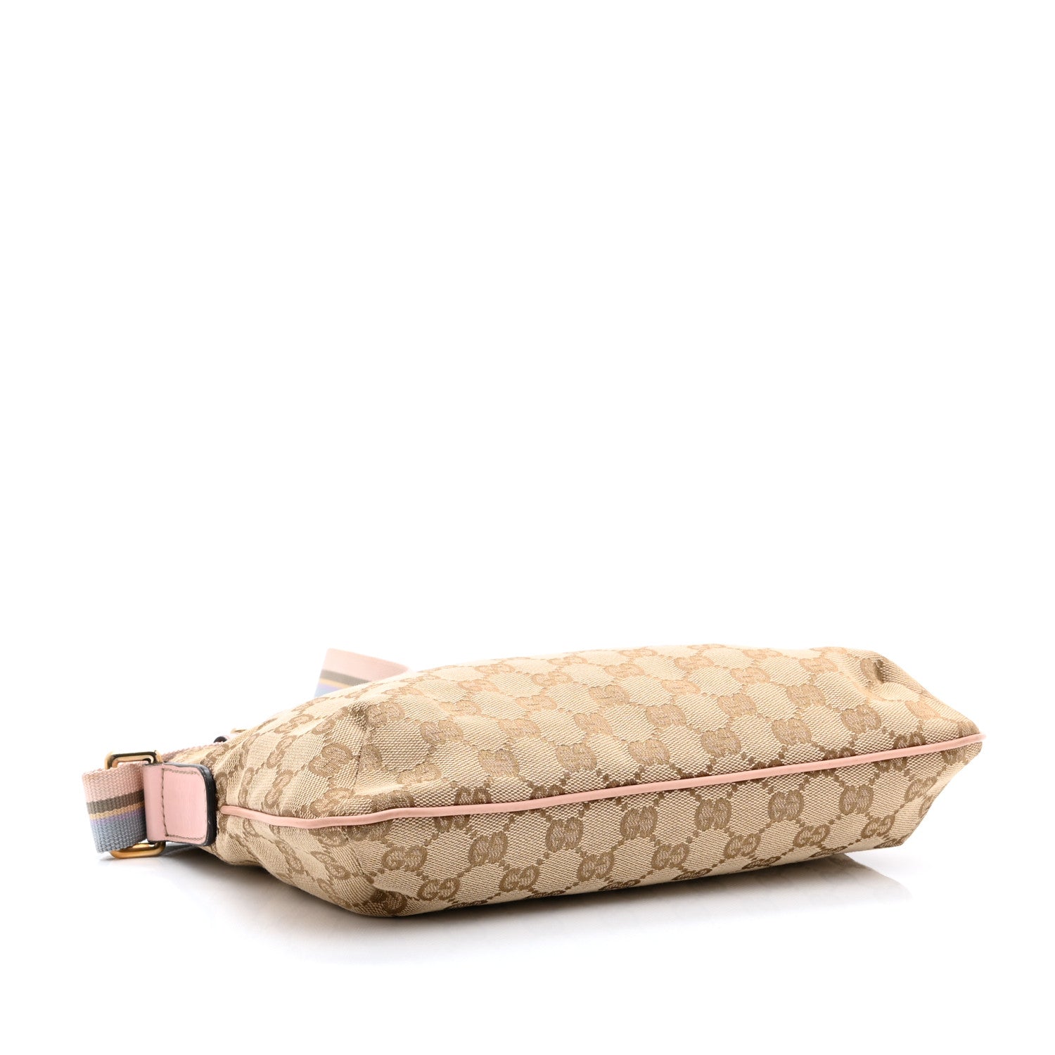 Monogram Web Small Flat Messenger Crossbody Pink Blue