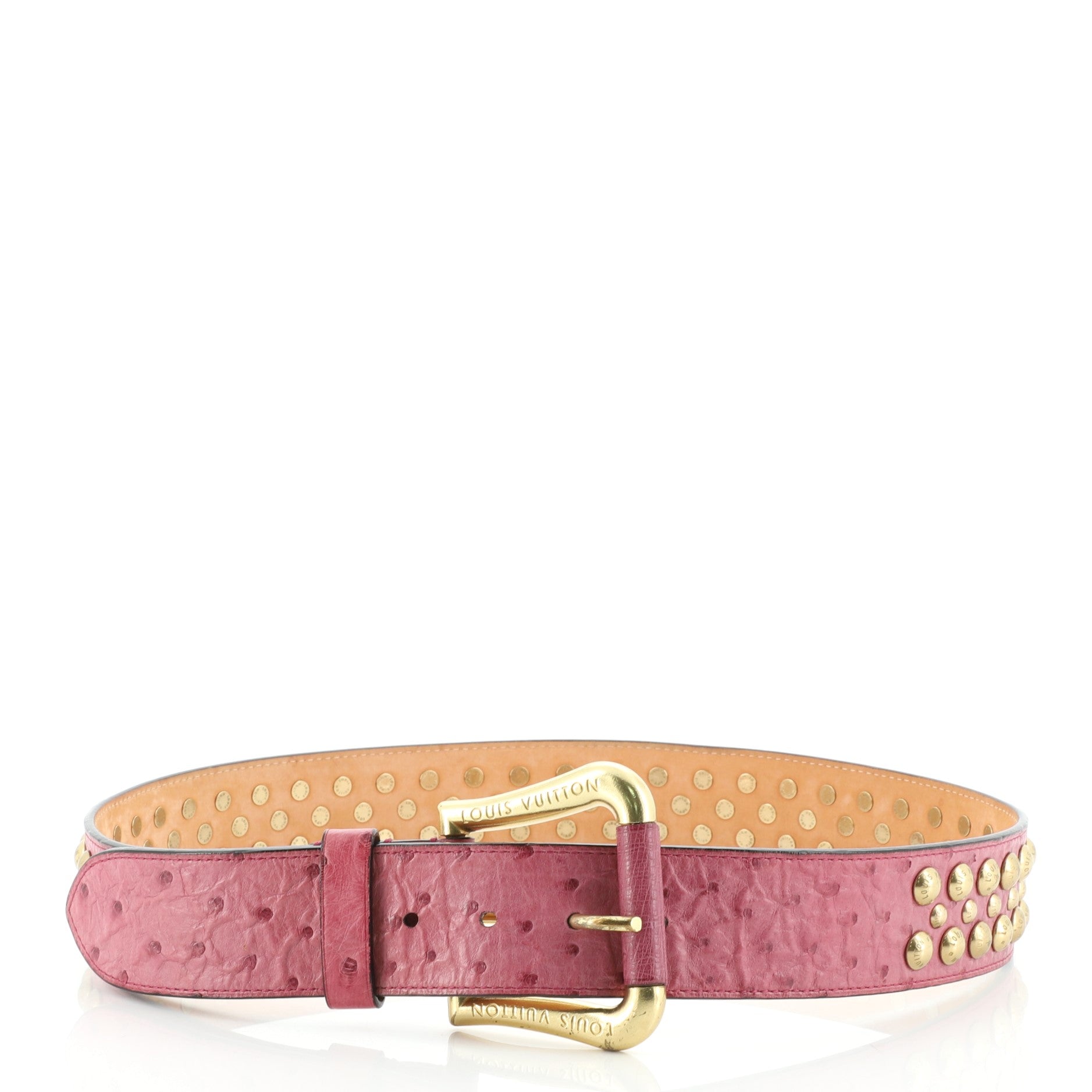 Rivet Belt Studded Ostrich Wide 90