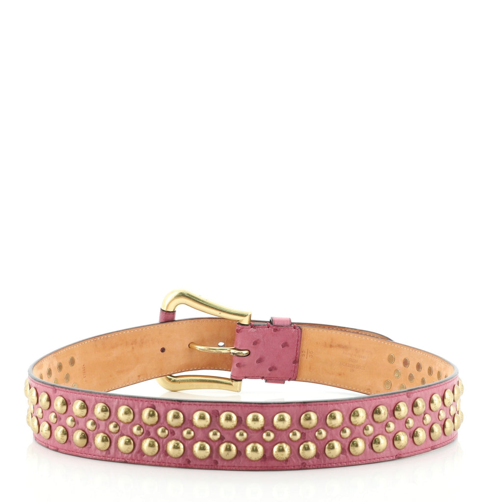 Rivet Belt Studded Ostrich Wide 90