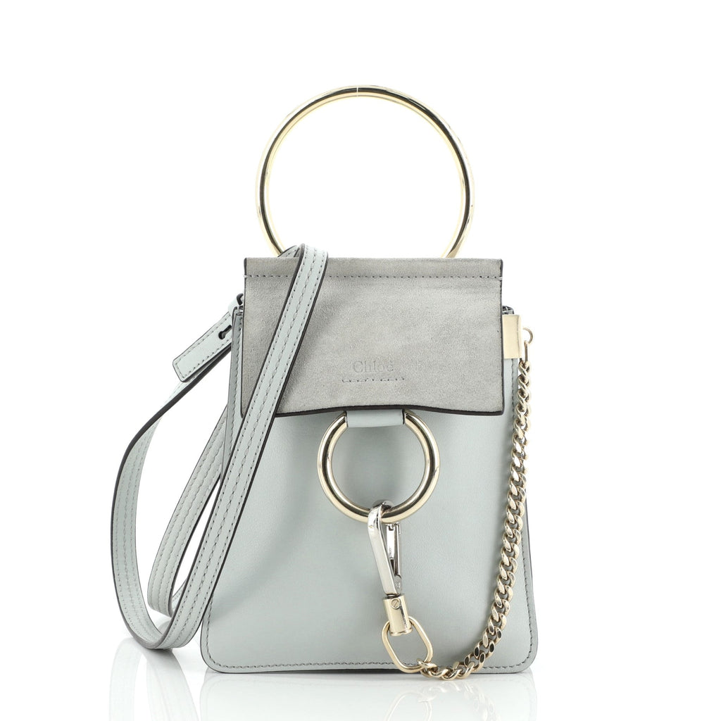 Faye Bracelet Crossbody Bag Leather and Suede Mini