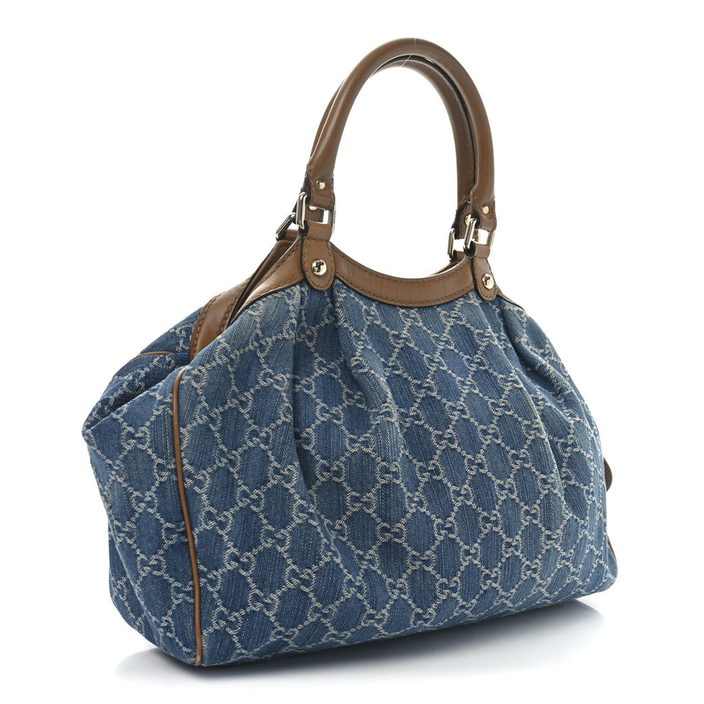 Denim Monogram Medium Sukey Tote Blue