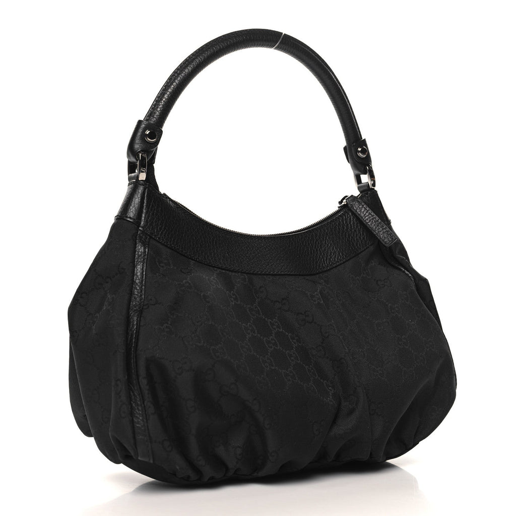 Nylon Monogram Medium D Gold Ring Hobo Black