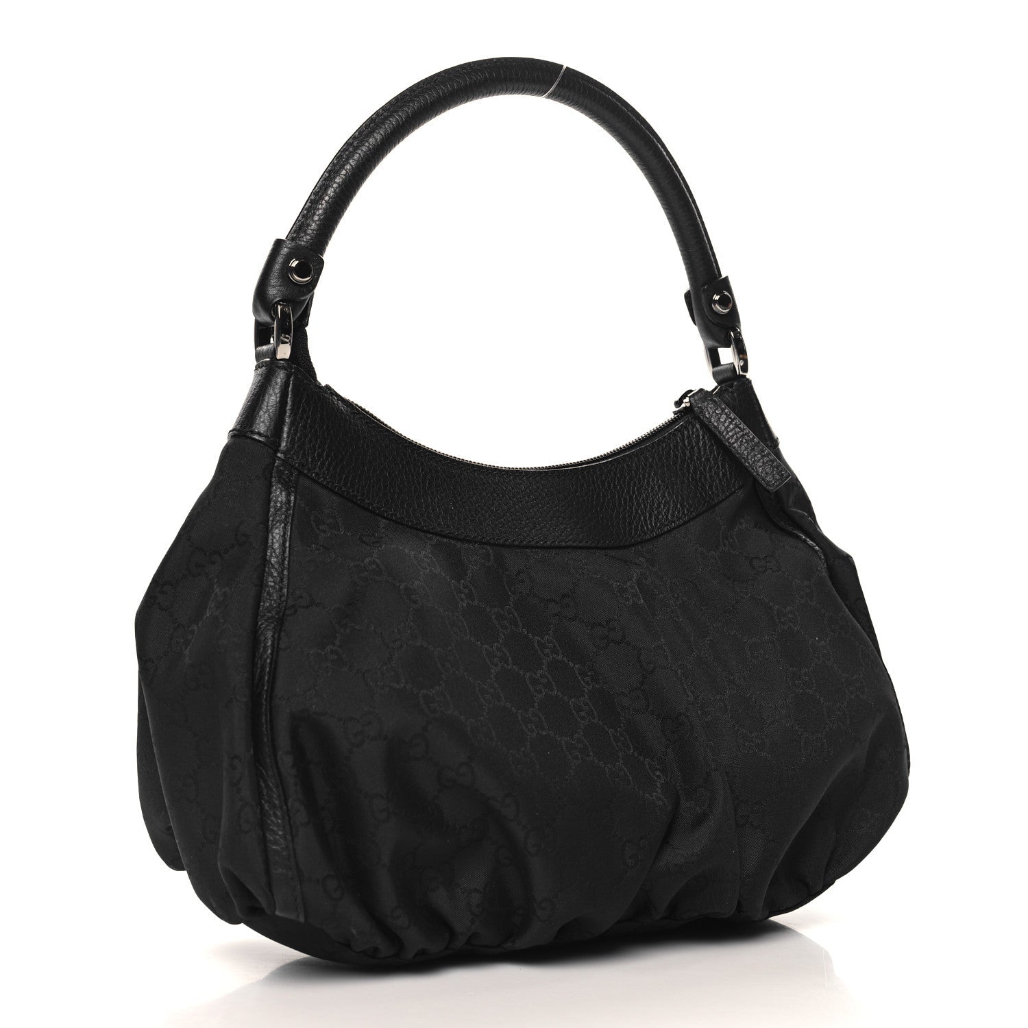 Nylon Monogram Medium D Gold Ring Hobo Black