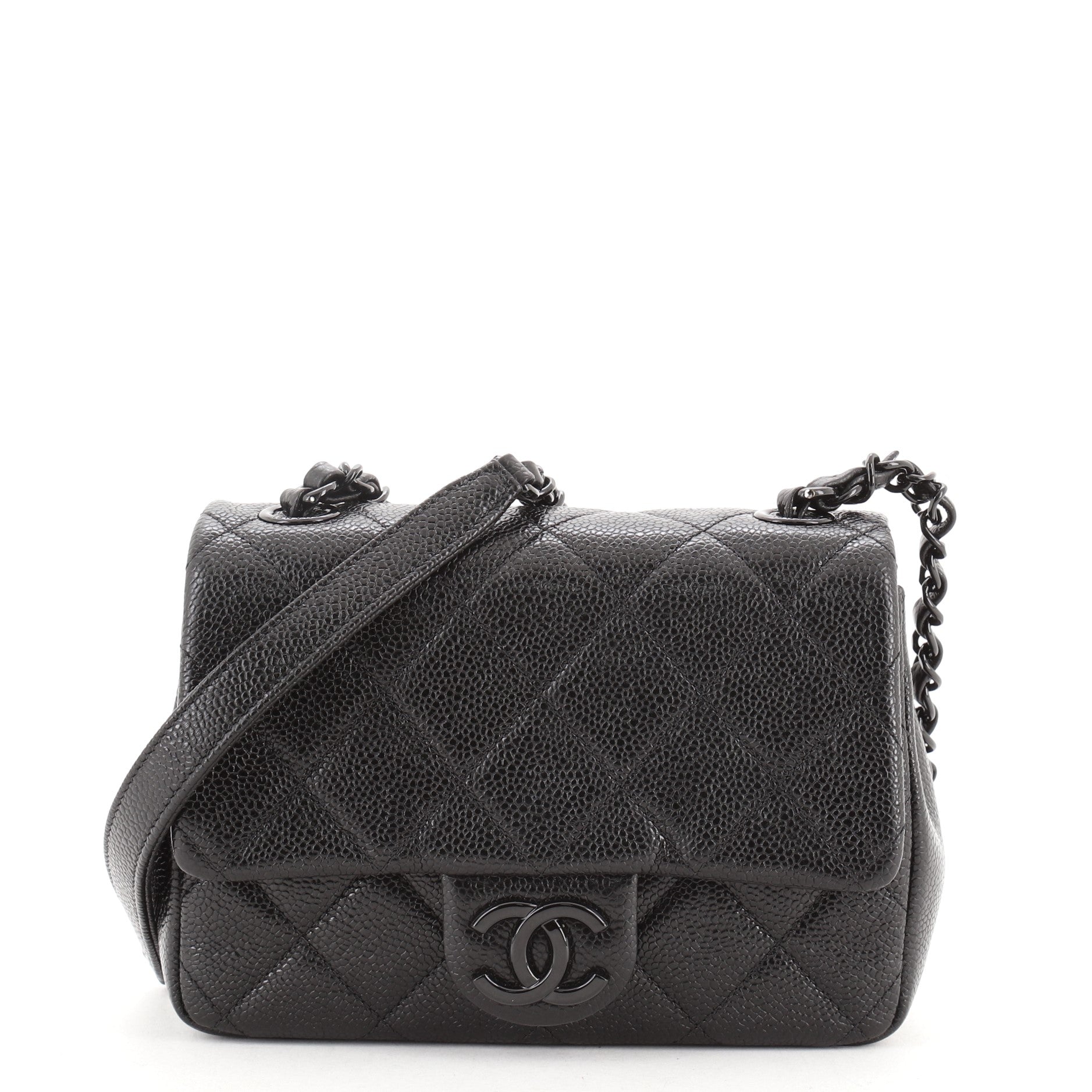Incognito Square Flap Bag Quilted Caviar Mini