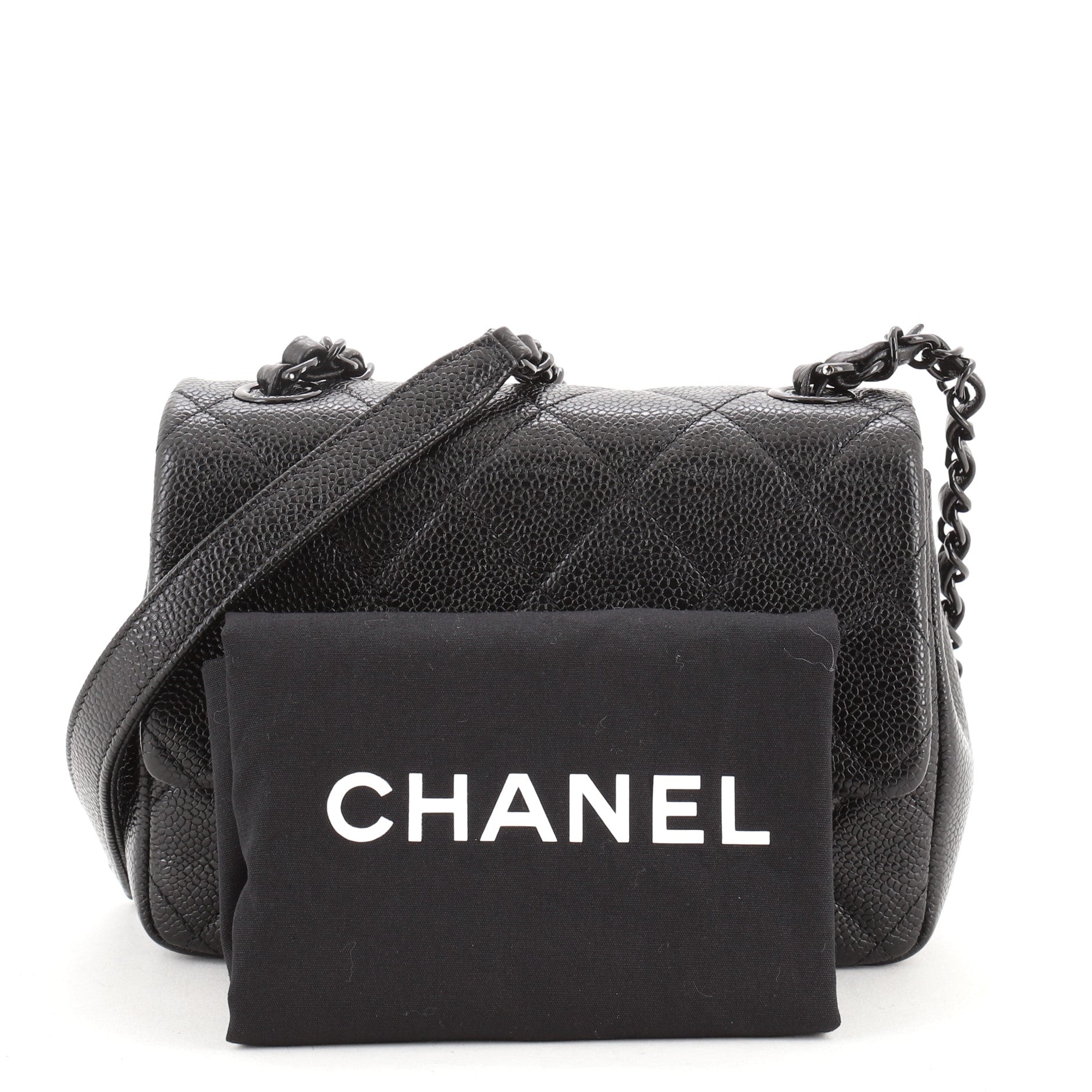 Incognito Square Flap Bag Quilted Caviar Mini