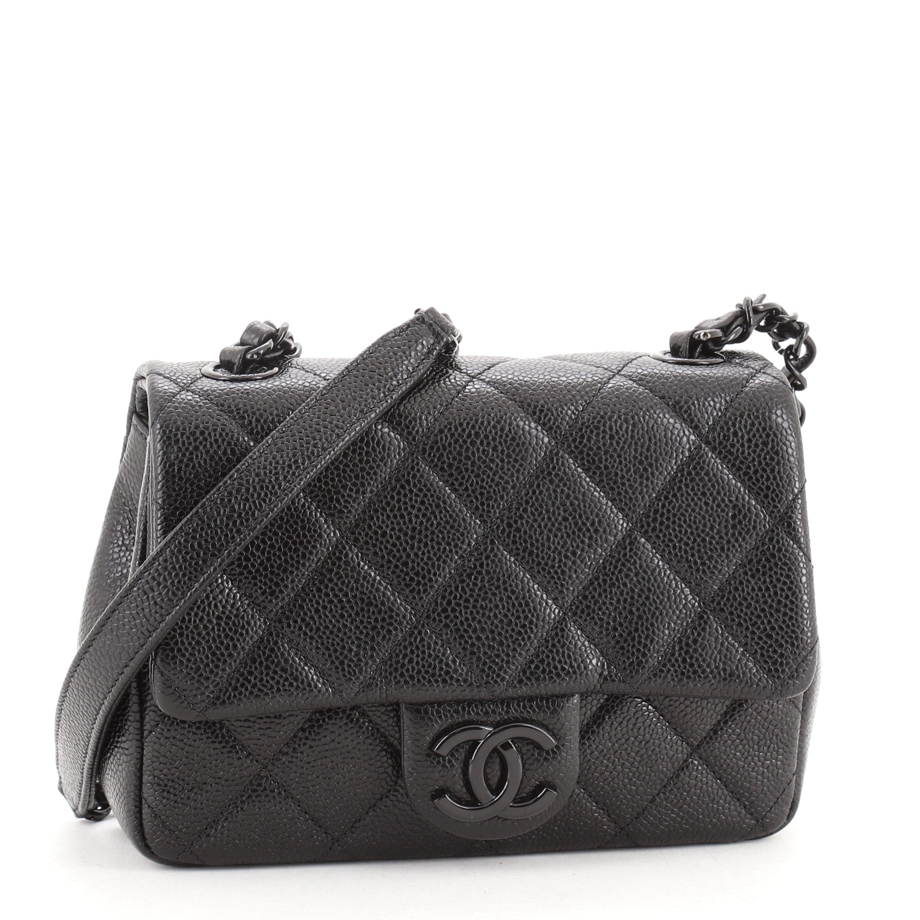 Incognito Square Flap Bag Quilted Caviar Mini