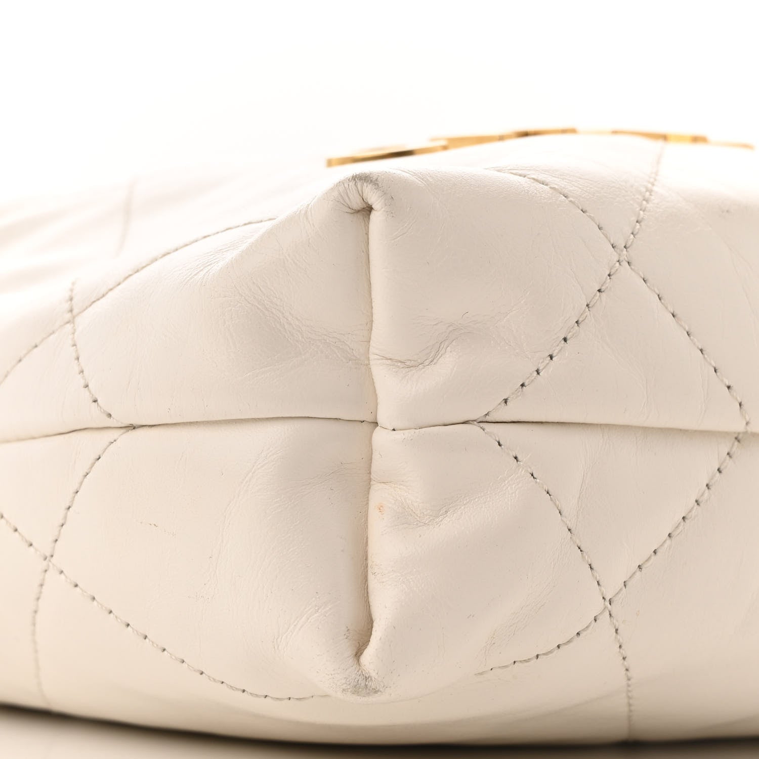 Shiny Calfskin Quilted Mini Chanel 22 White