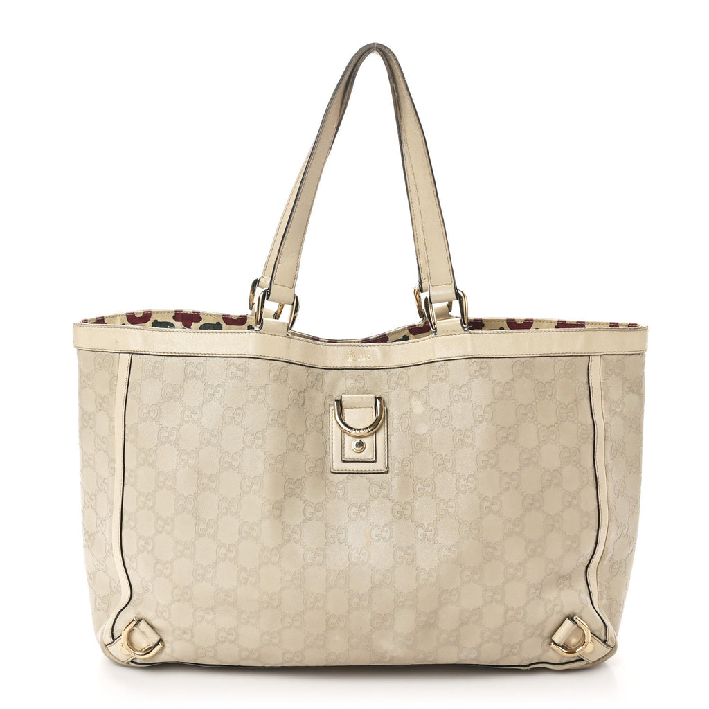 Guccissima Large Abbey Tote Off White