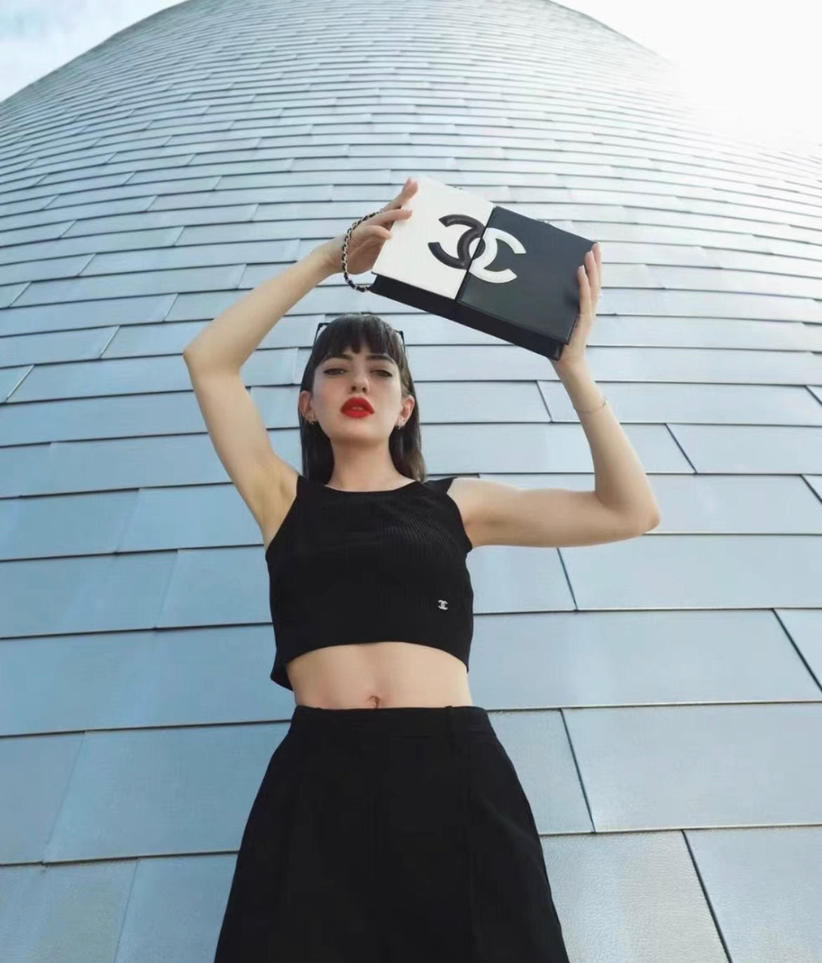 Chanel 21SS Black and White Evening Bag