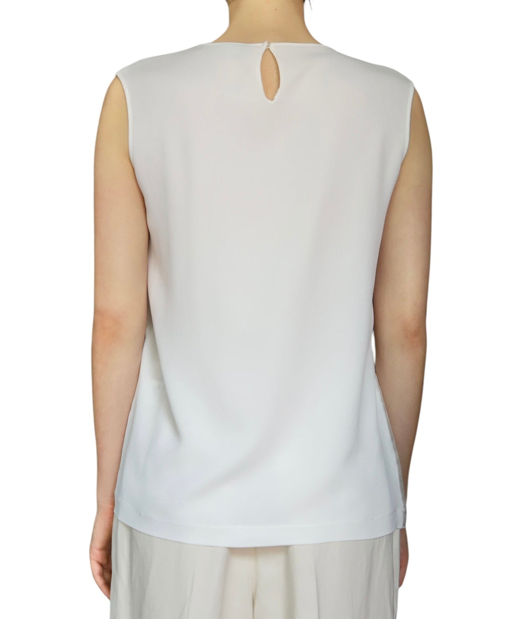 Fabiana Fillipi White Monili Silk Layered Tank - IT 42 / US 6 / S