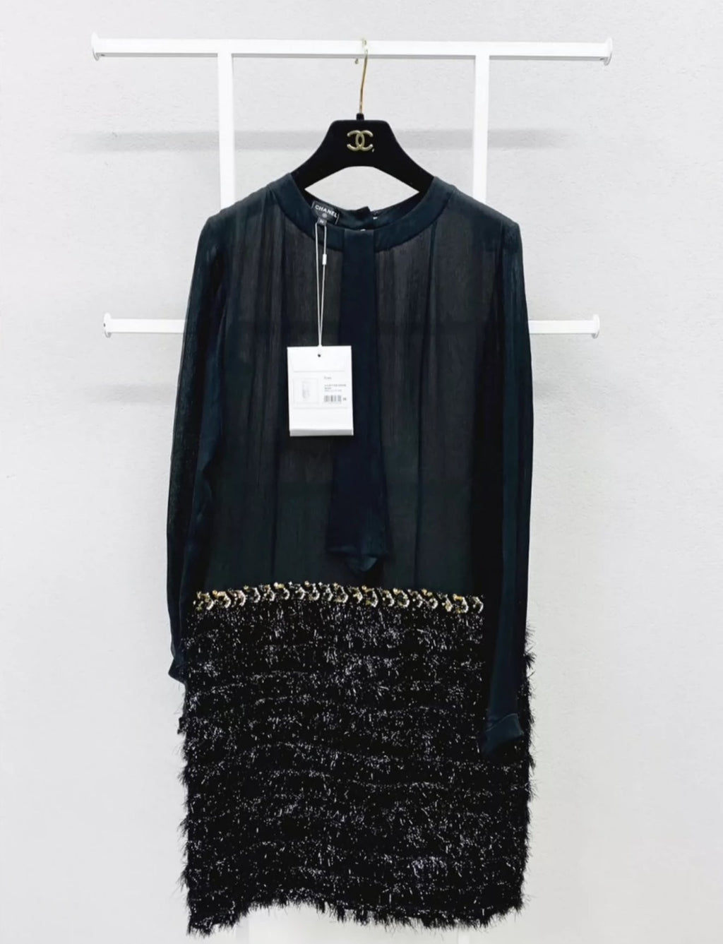 Chanel 21K black and silk organza Jacket and Dress