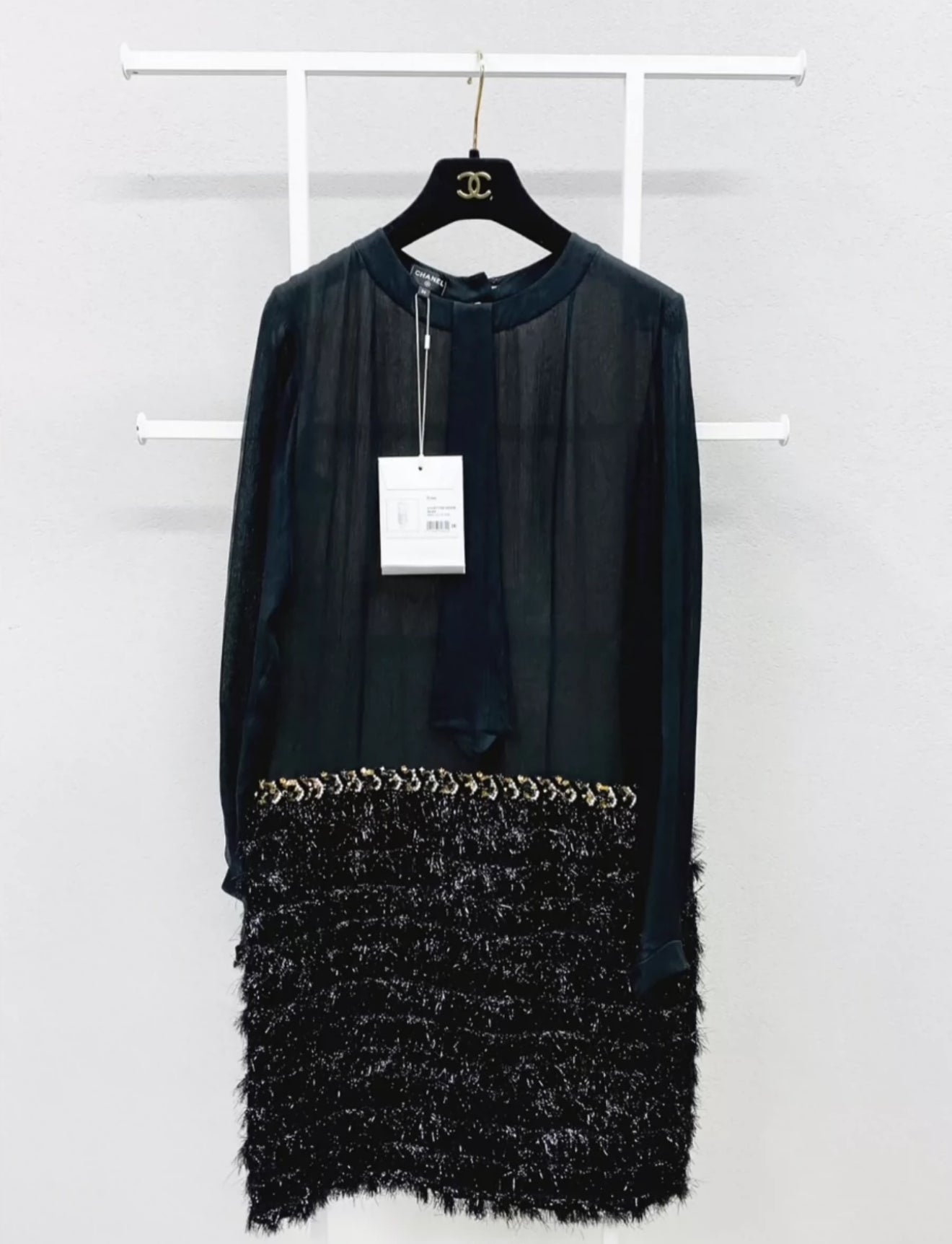 Chanel 21K black and silk organza Jacket and Dress