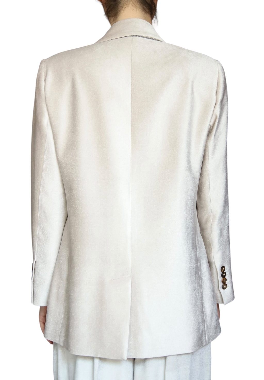 Brunello Cucinelli Blush Beige Velvet  Blazer - IT 44 / 8