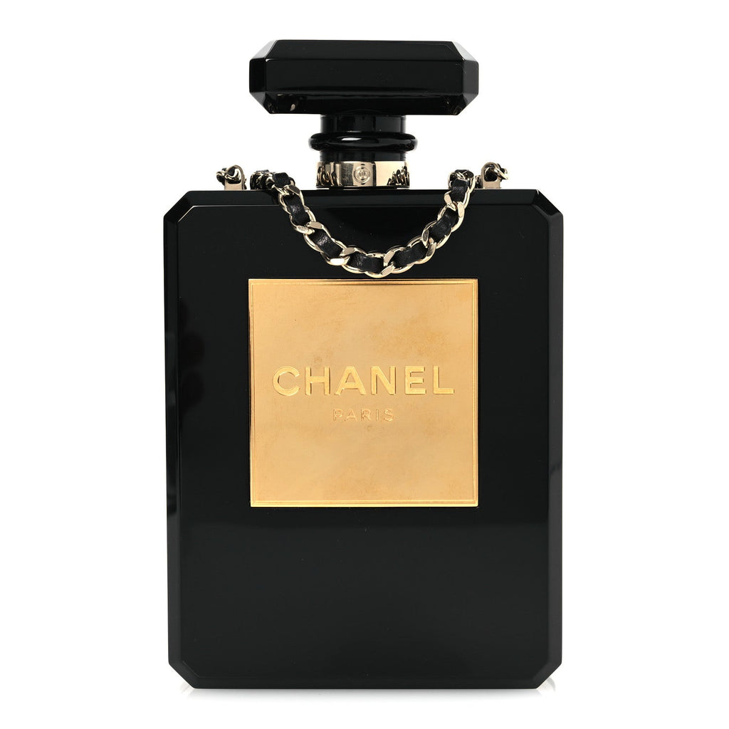 Plexiglass Perfume Bottle Clutch Black