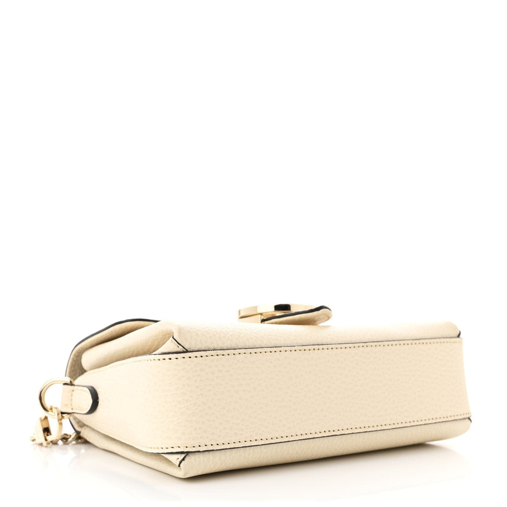 Dollar Calfskin Interlocking G Crossbody Bag Mystic White