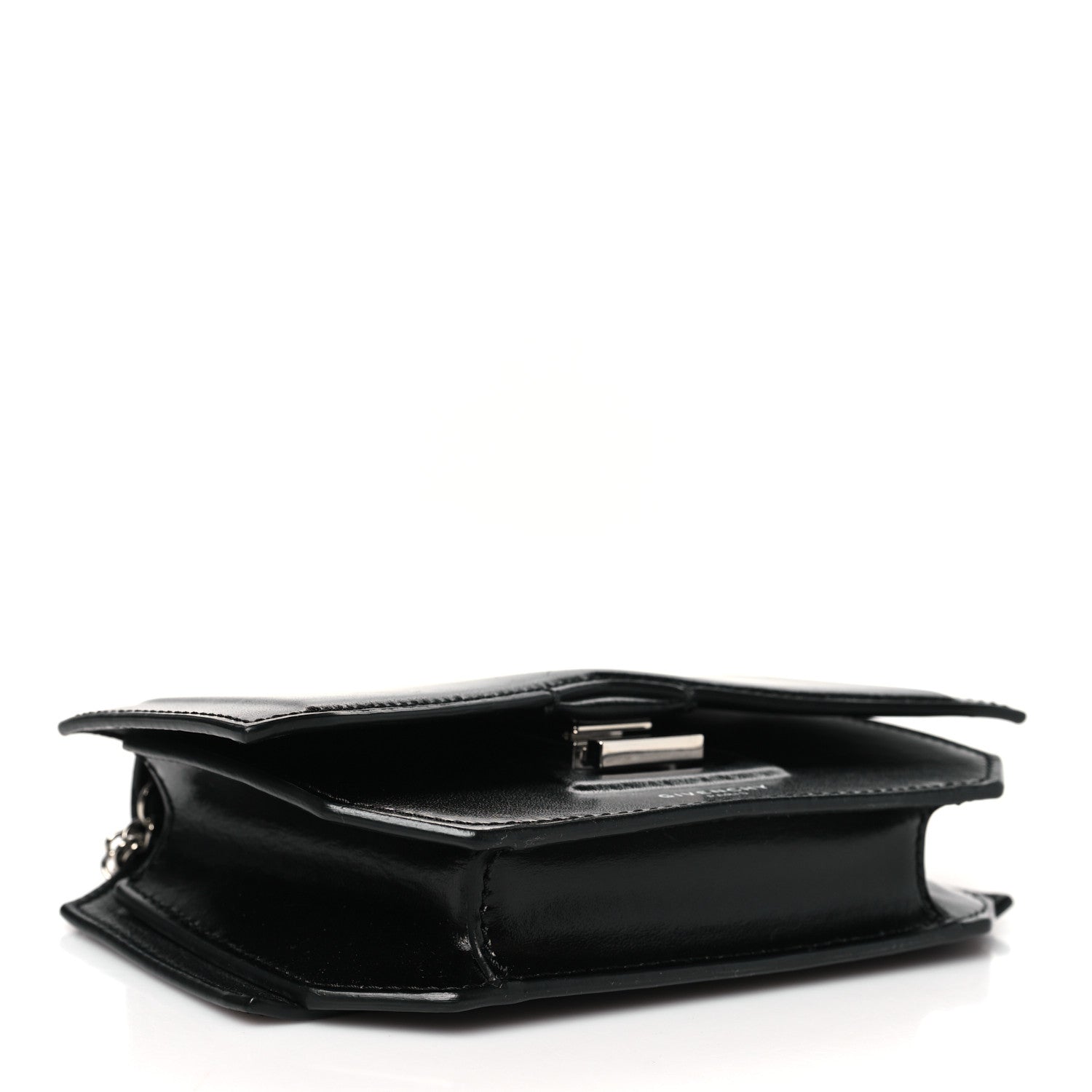 Calfskin Bow Cut Chain Wallet Black