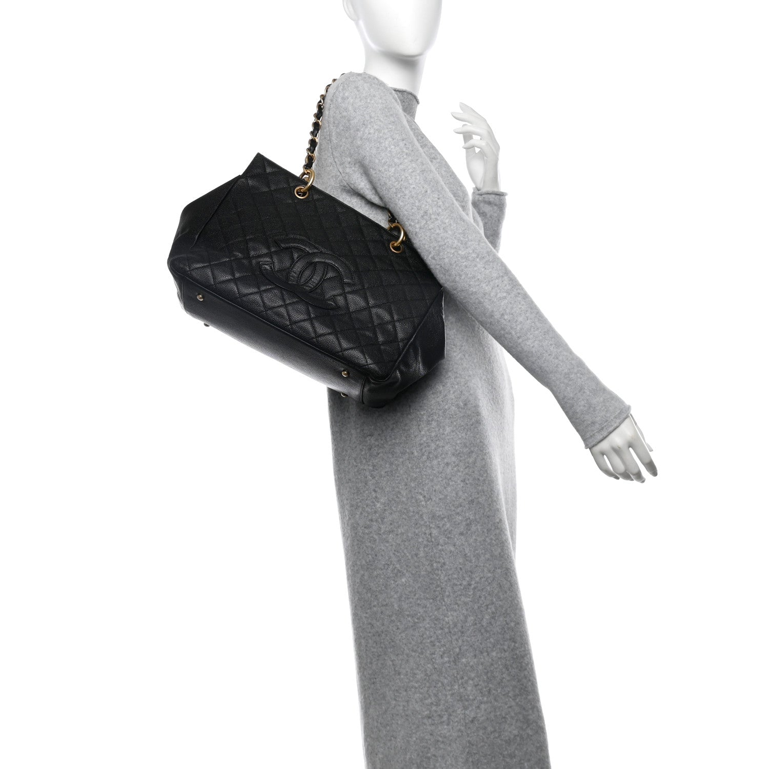 Caviar Quilted Grand Timeless Tote GTT Black