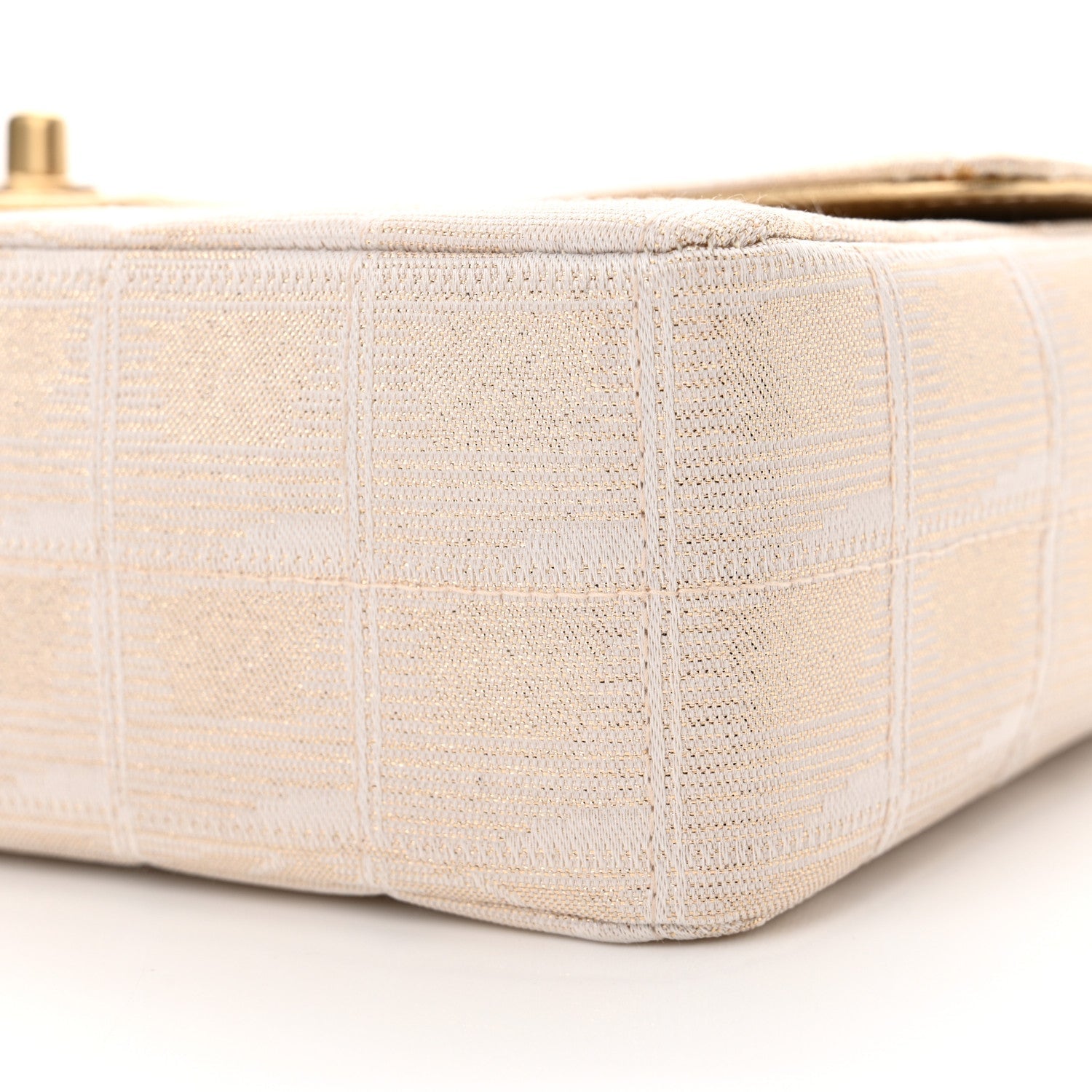 Metallic Nylon Medium Travel Flap Light Gold