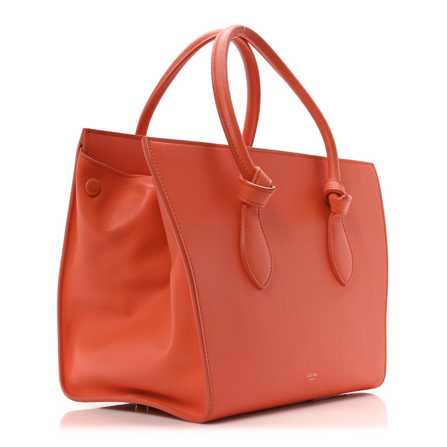 Calfskin Mini Tie Knot Tote Orange