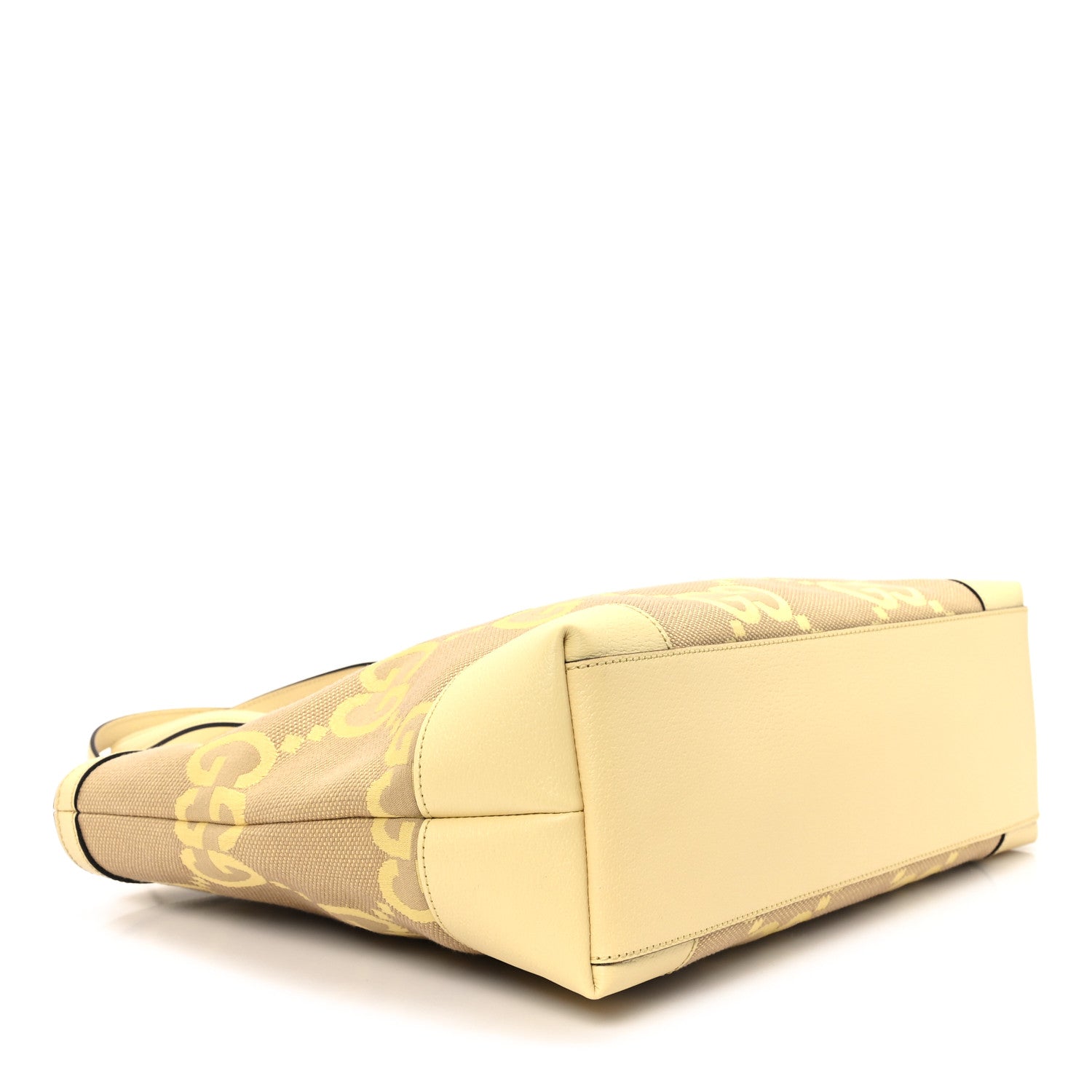 Monogram Jumbo GG Textured Dollar Calfskin Medium Ophidia Shopping Tote Beige Banana
