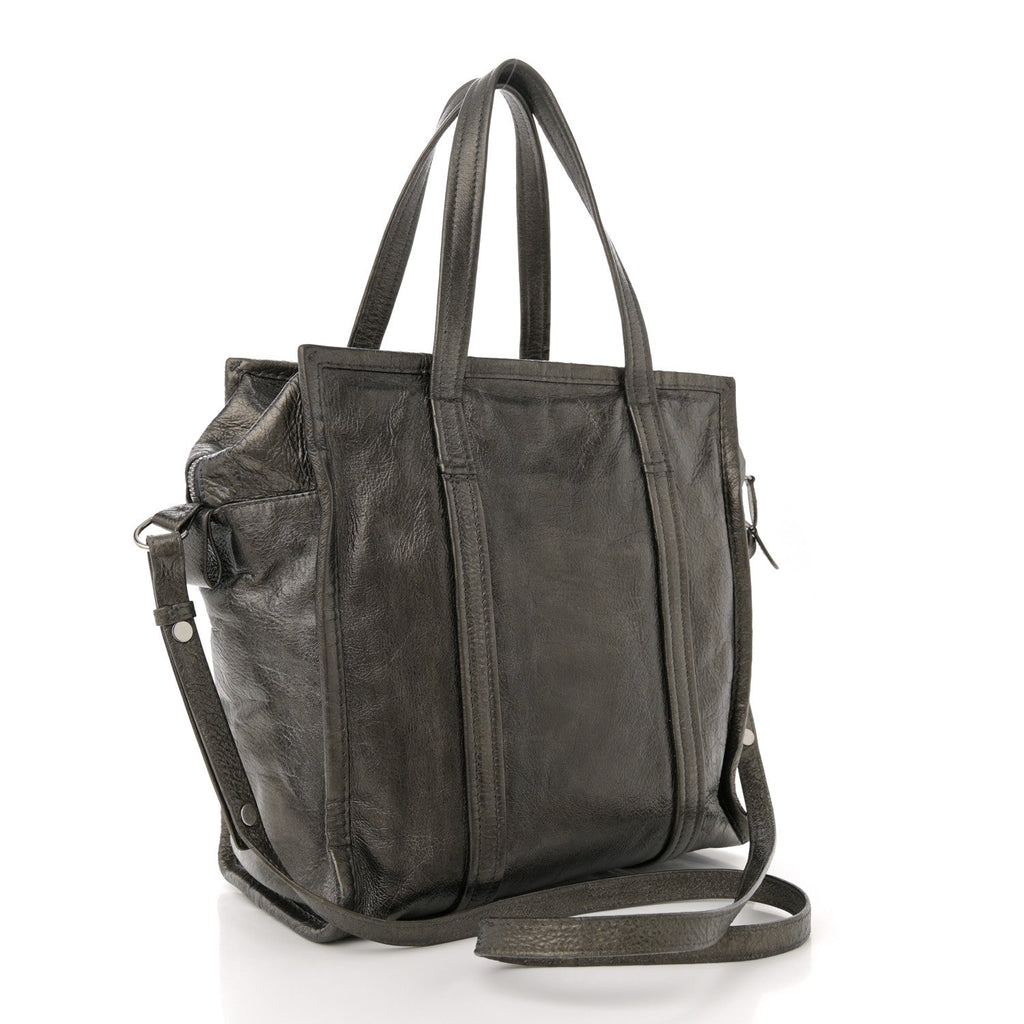 Agneau Small Bazar Shopper Tote Gris Pyrite
