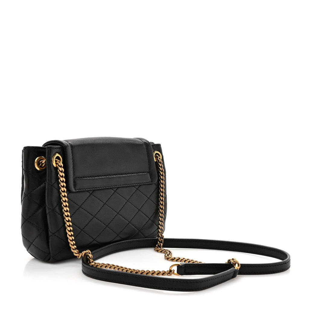 Lambskin Quilted Monogram Mini Nolita Black