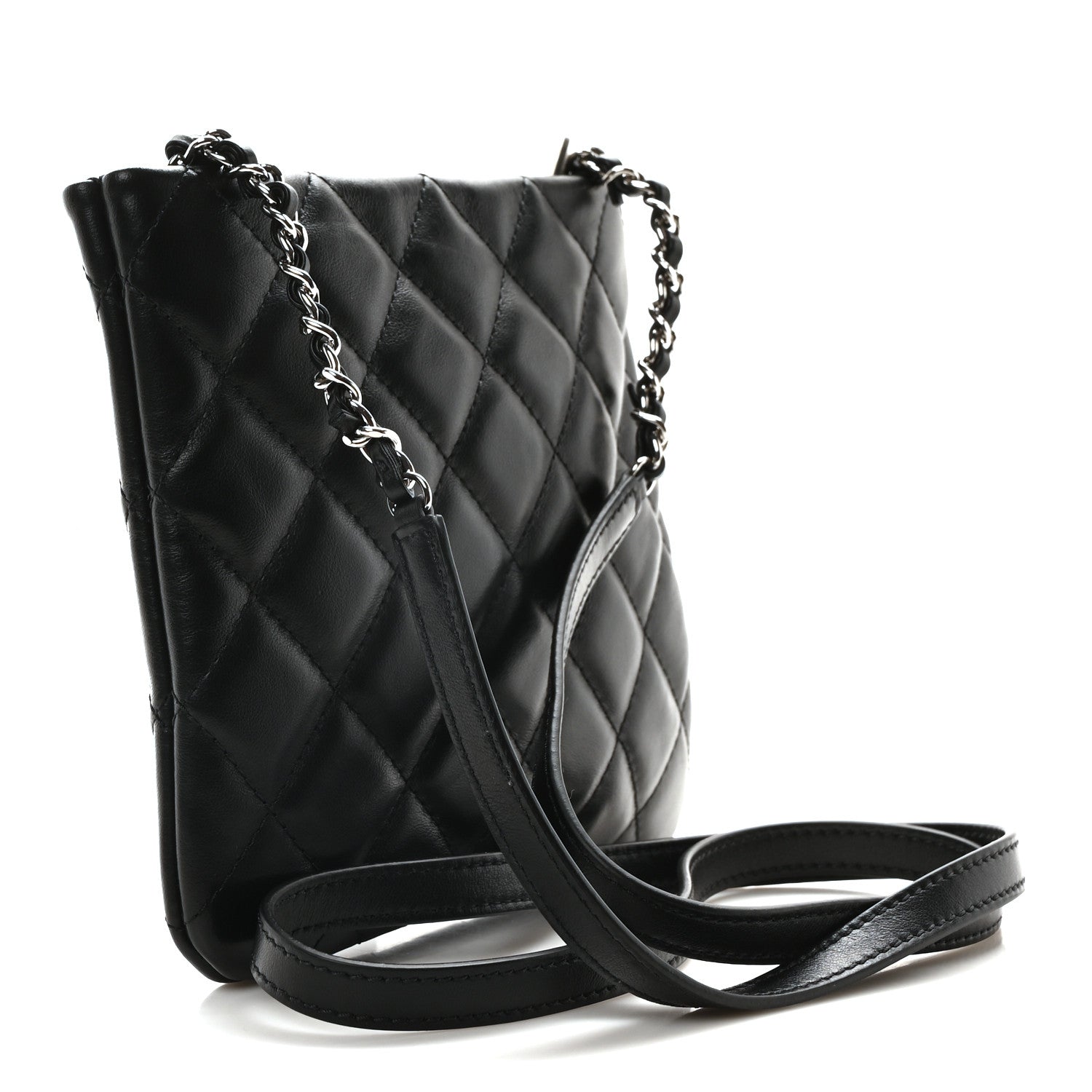 Calfskin Quilted Crossbody Bag Black