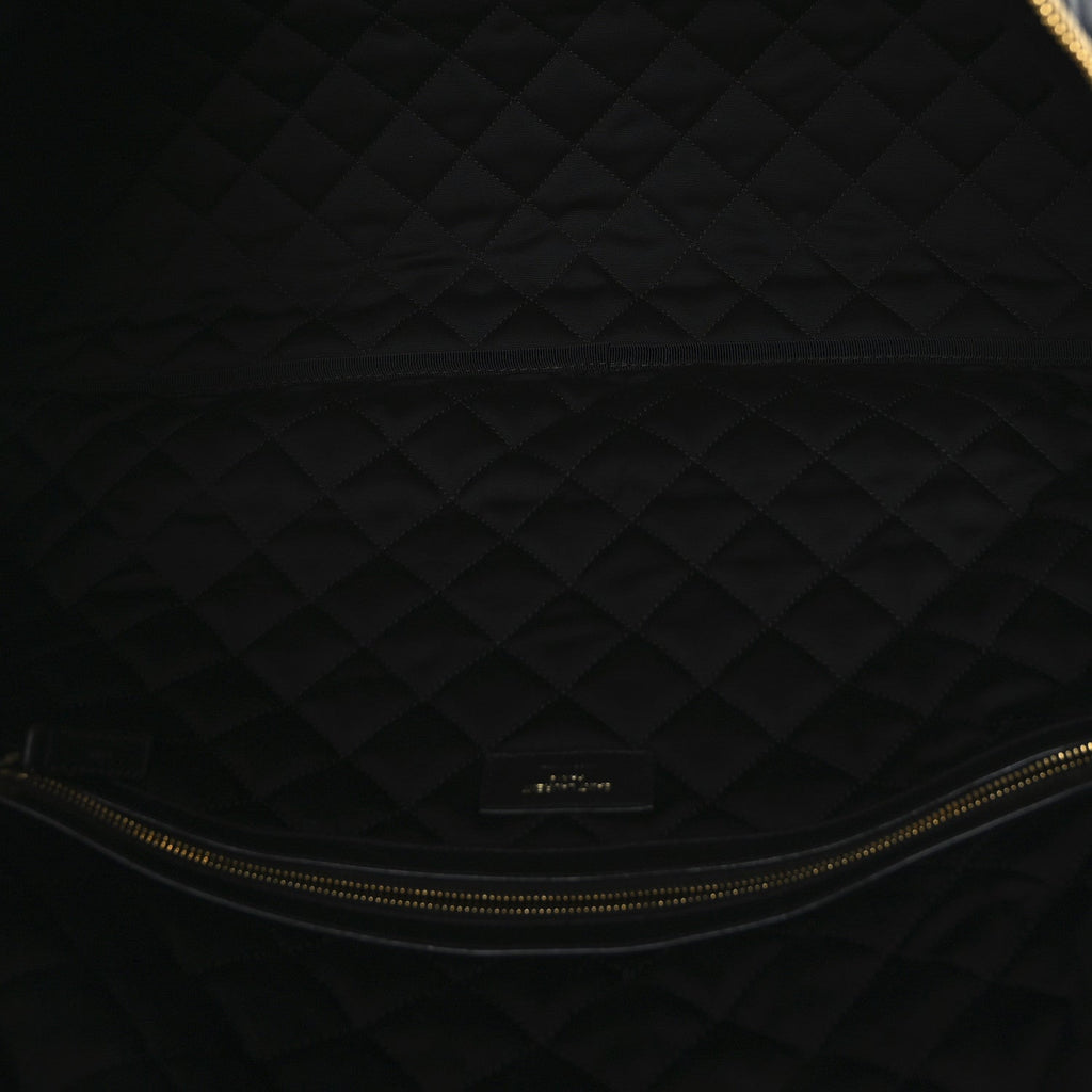 Calfskin Quilted ES Giant Travel Bag Black