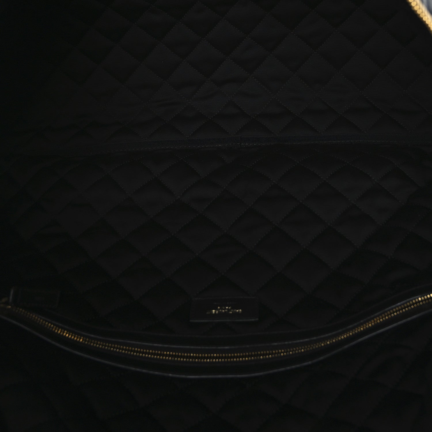 Calfskin Quilted ES Giant Travel Bag Black