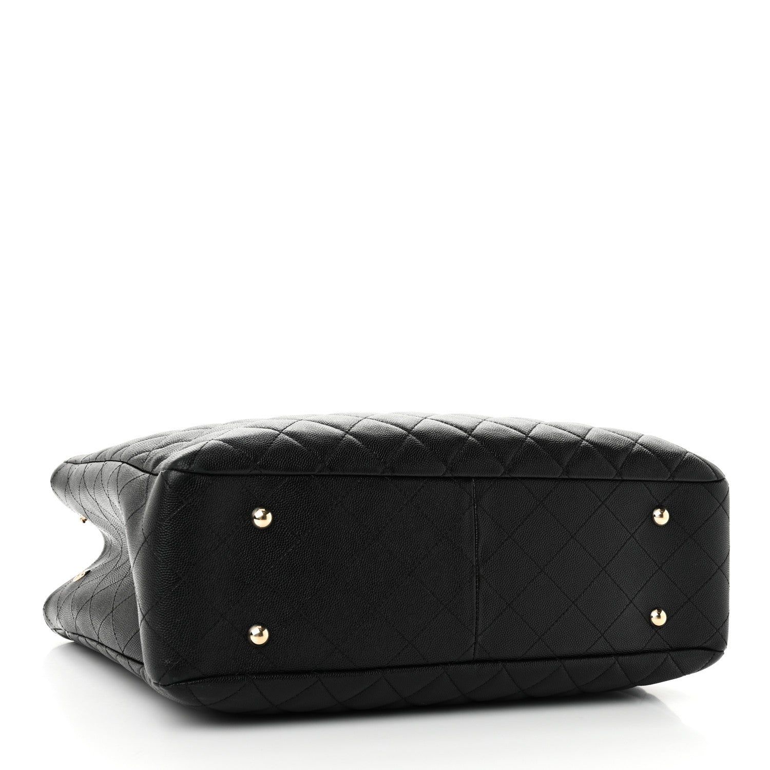 Caviar Quilted Large Shopping Tote Black