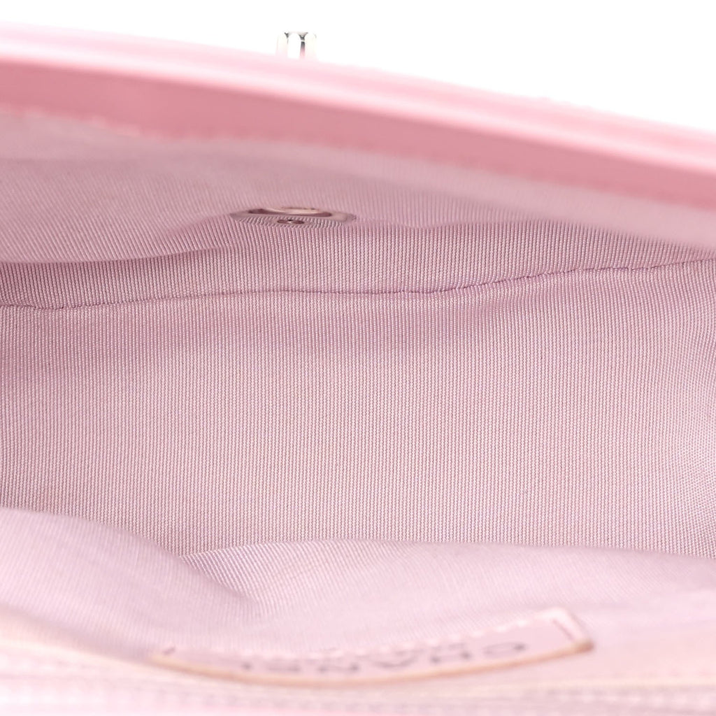 Calfskin Stitched Small Ring My Bag Flap Crossbody Pink