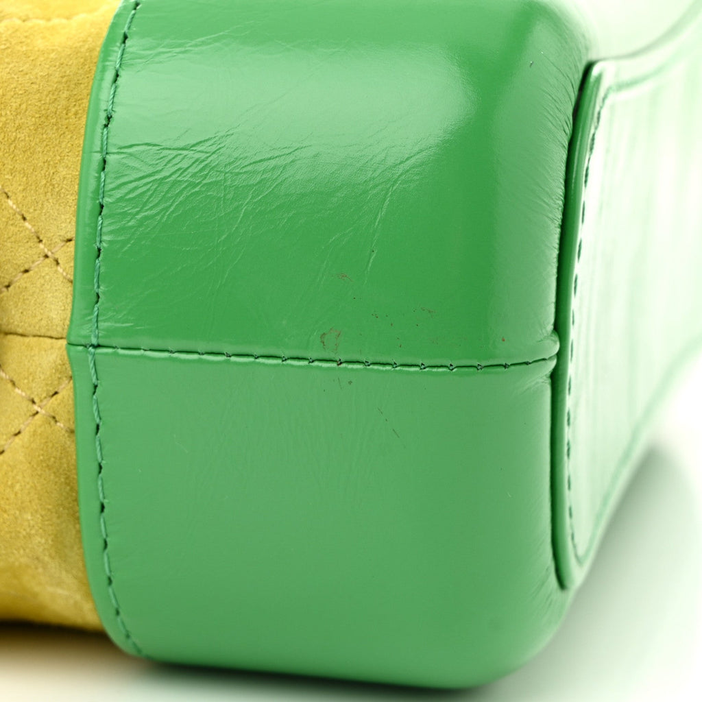 Suede Calfskin Quilted Small Gabrielle Hobo Pink Green Yellow