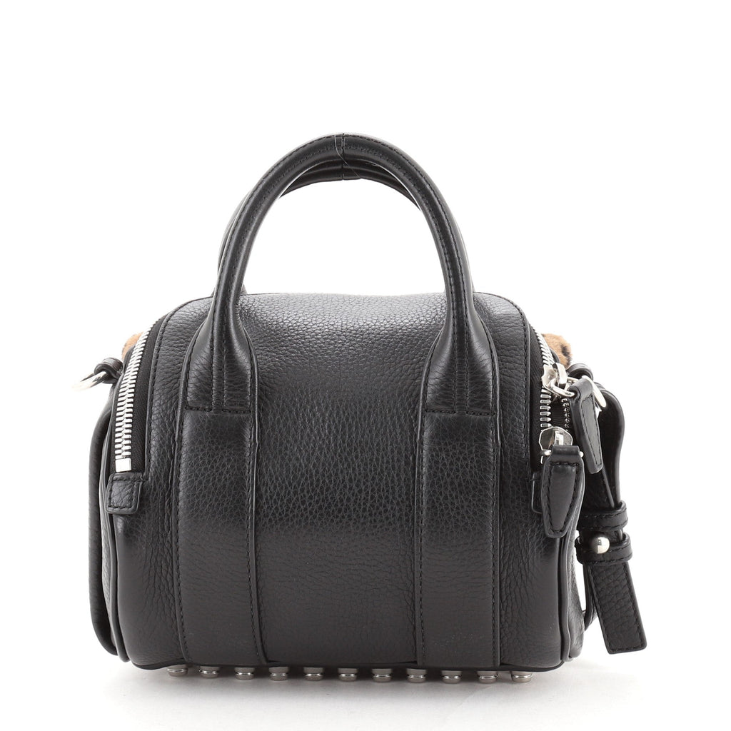 Rockie Satchel Leather and Printed Fur Mini
