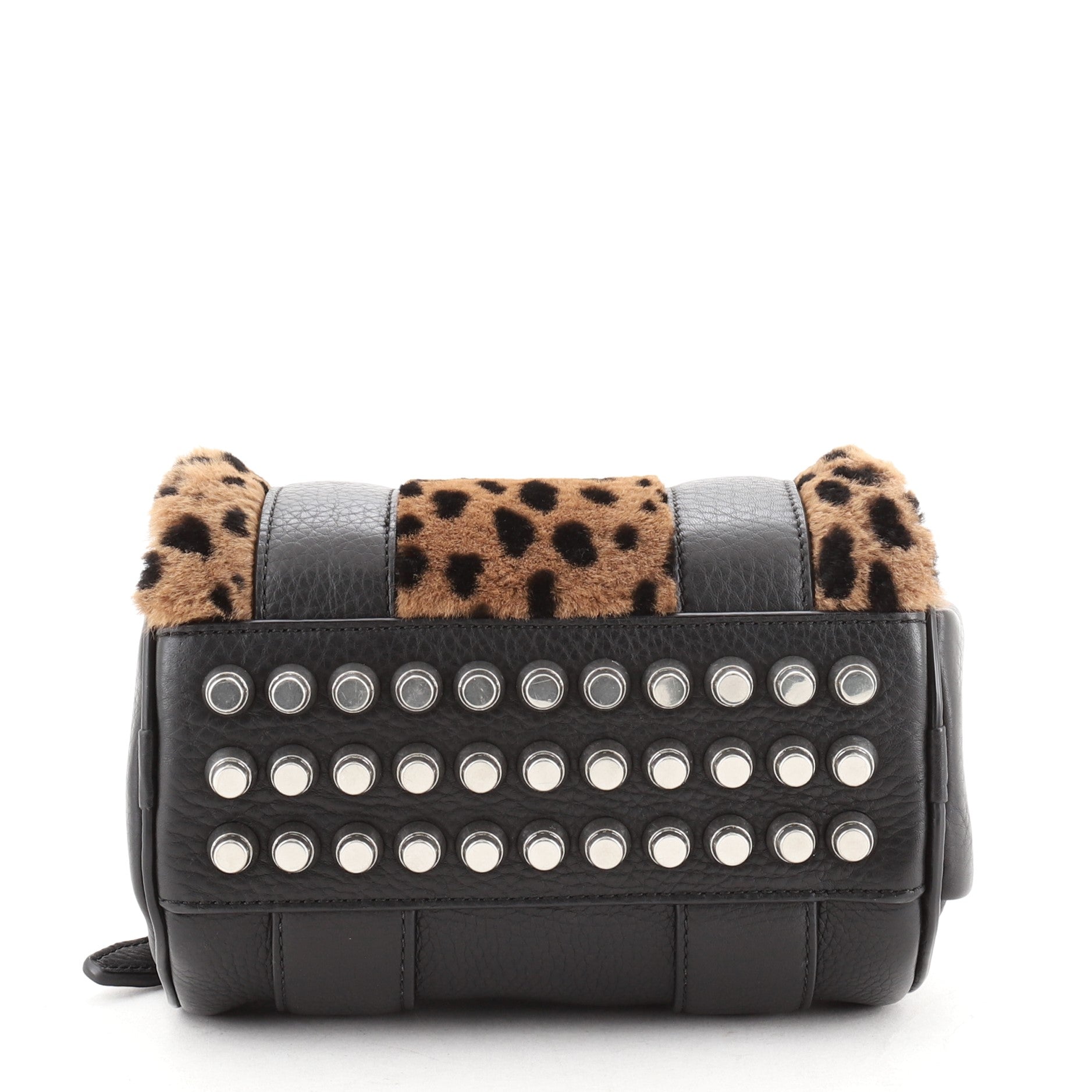 Rockie Satchel Leather and Printed Fur Mini