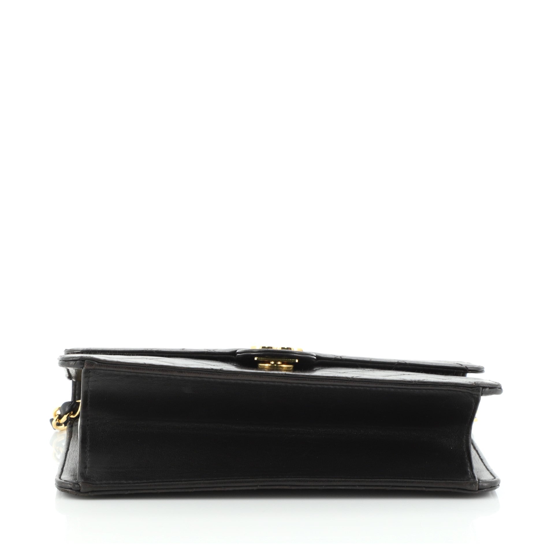 Vintage Clutch with Chain Quilted Leather Small