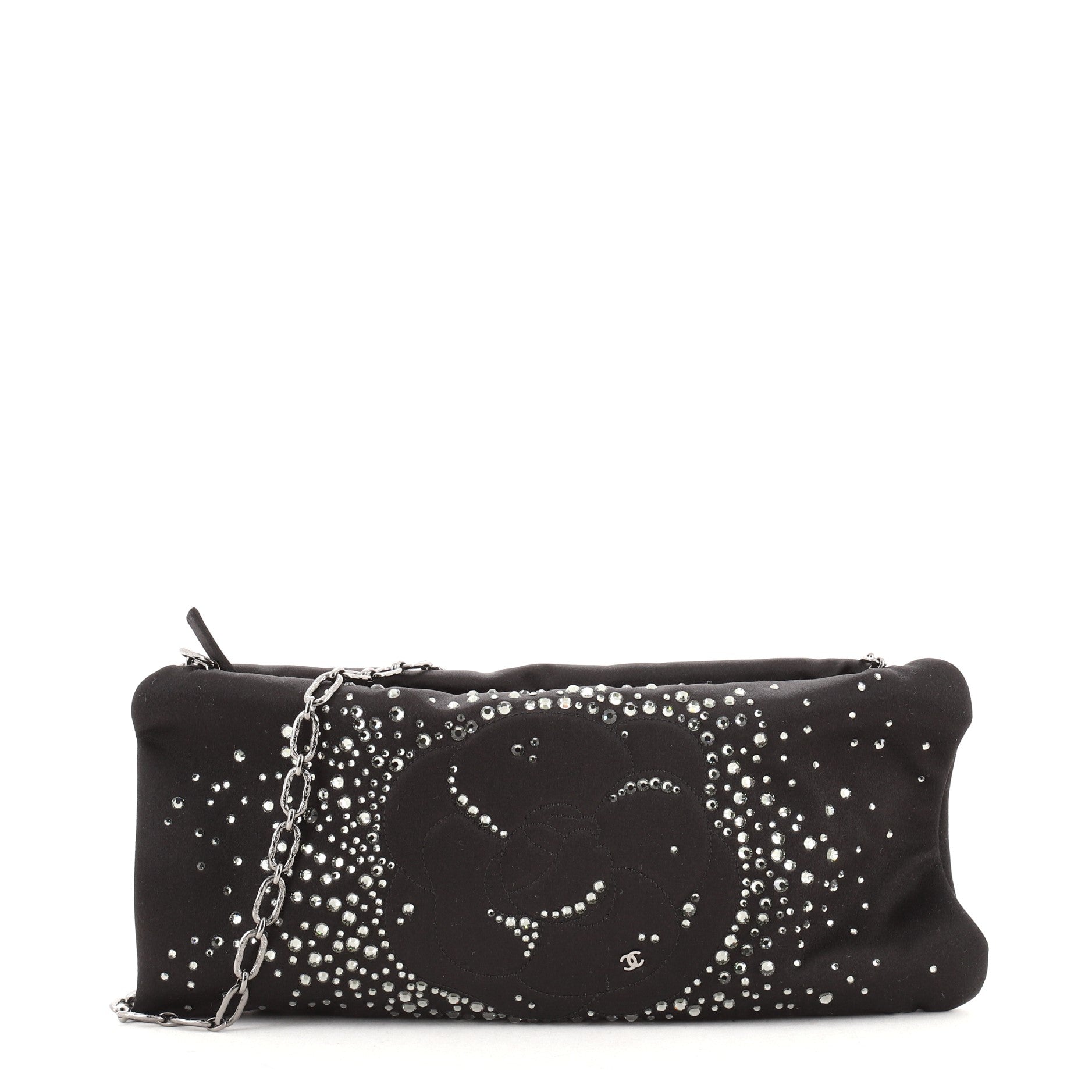 Camellia Diamante Convertible Clutch Crystal Embellished Satin Small