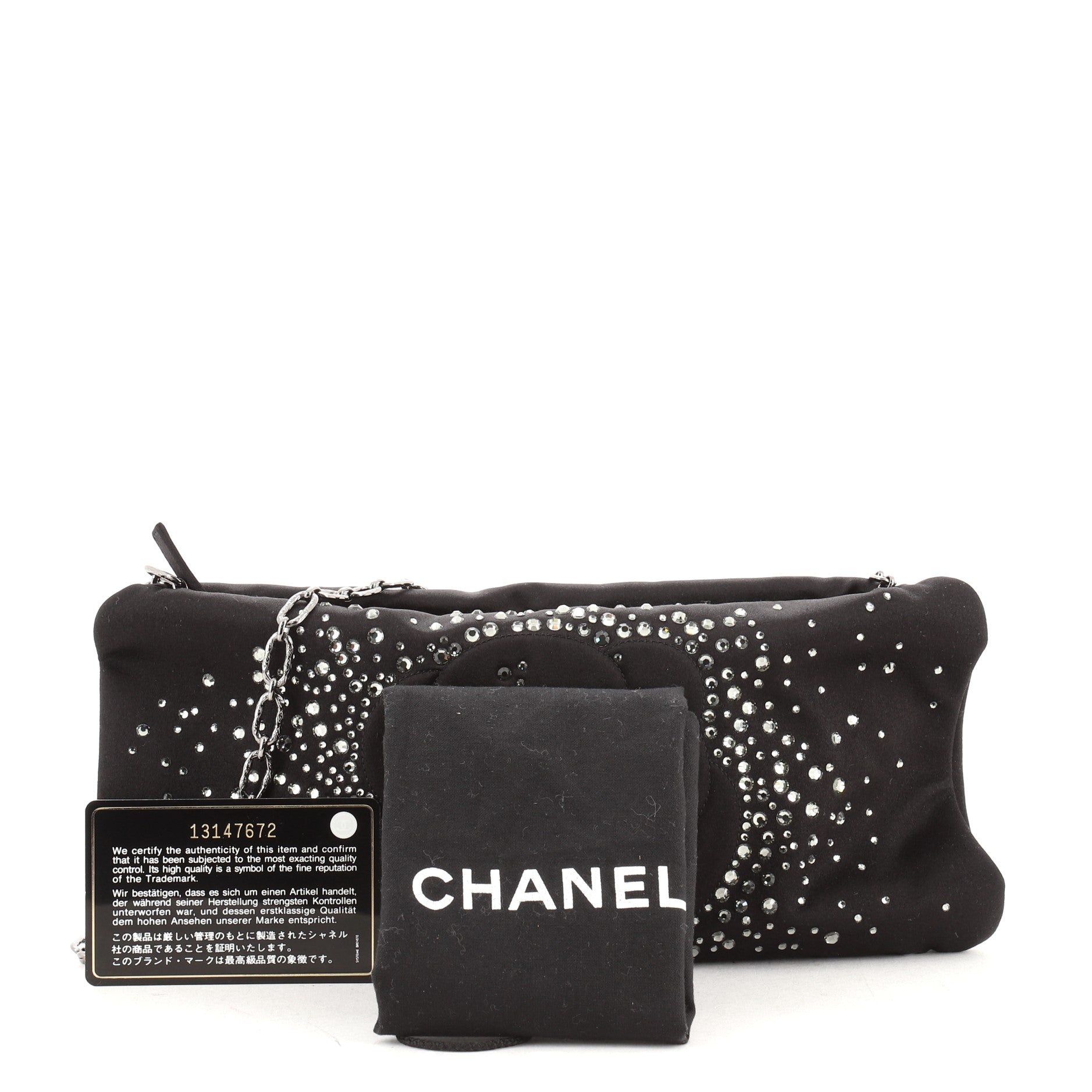 Camellia Diamante Convertible Clutch Crystal Embellished Satin Small