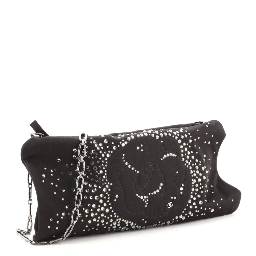 Camellia Diamante Convertible Clutch Crystal Embellished Satin Small