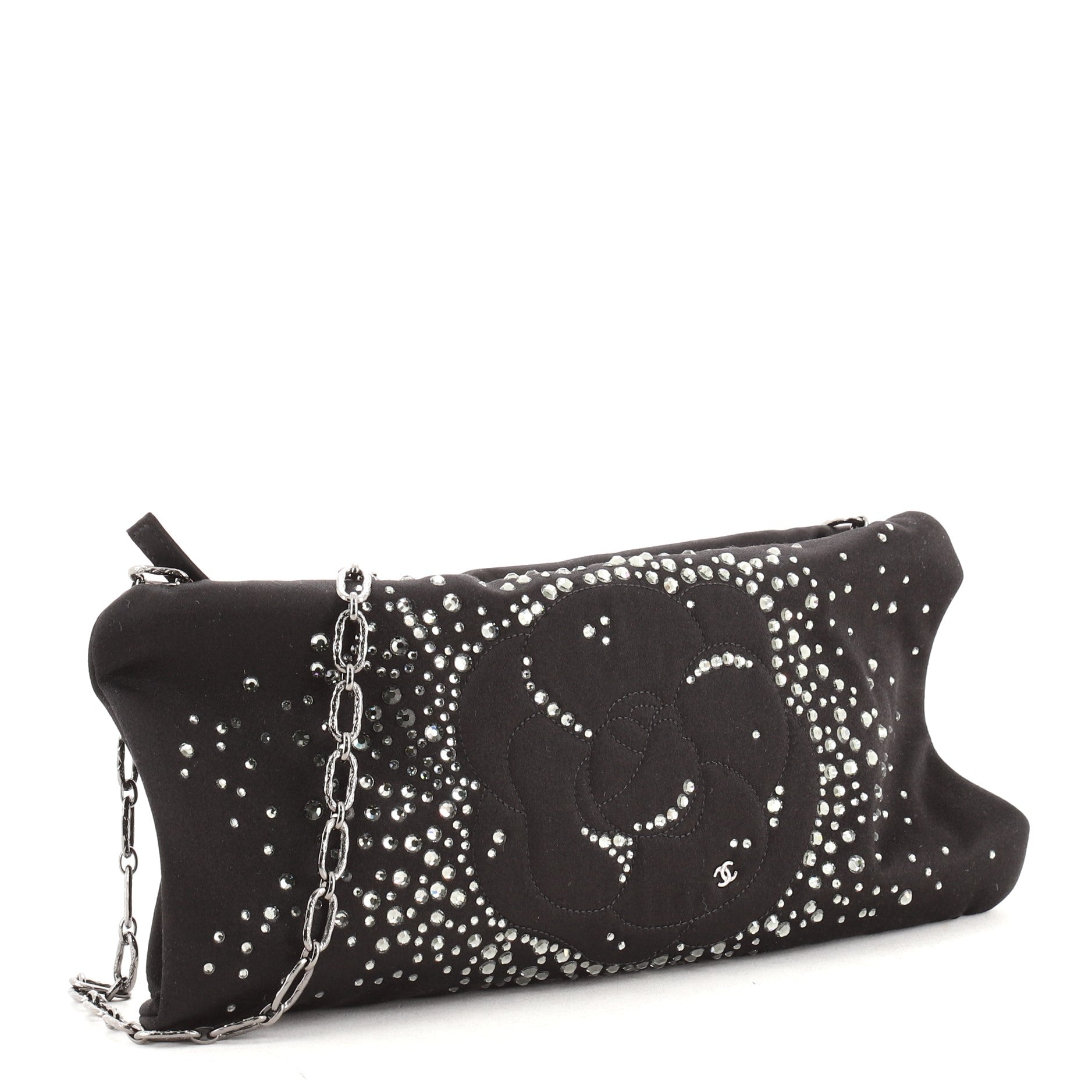 Camellia Diamante Convertible Clutch Crystal Embellished Satin Small