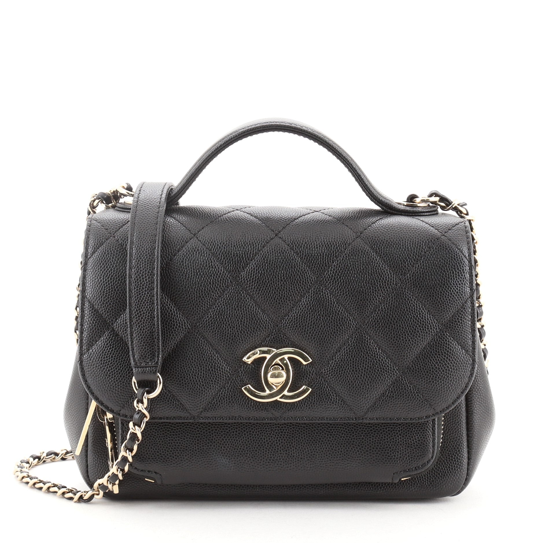 Business Affinity Flap Bag Quilted Caviar Mini