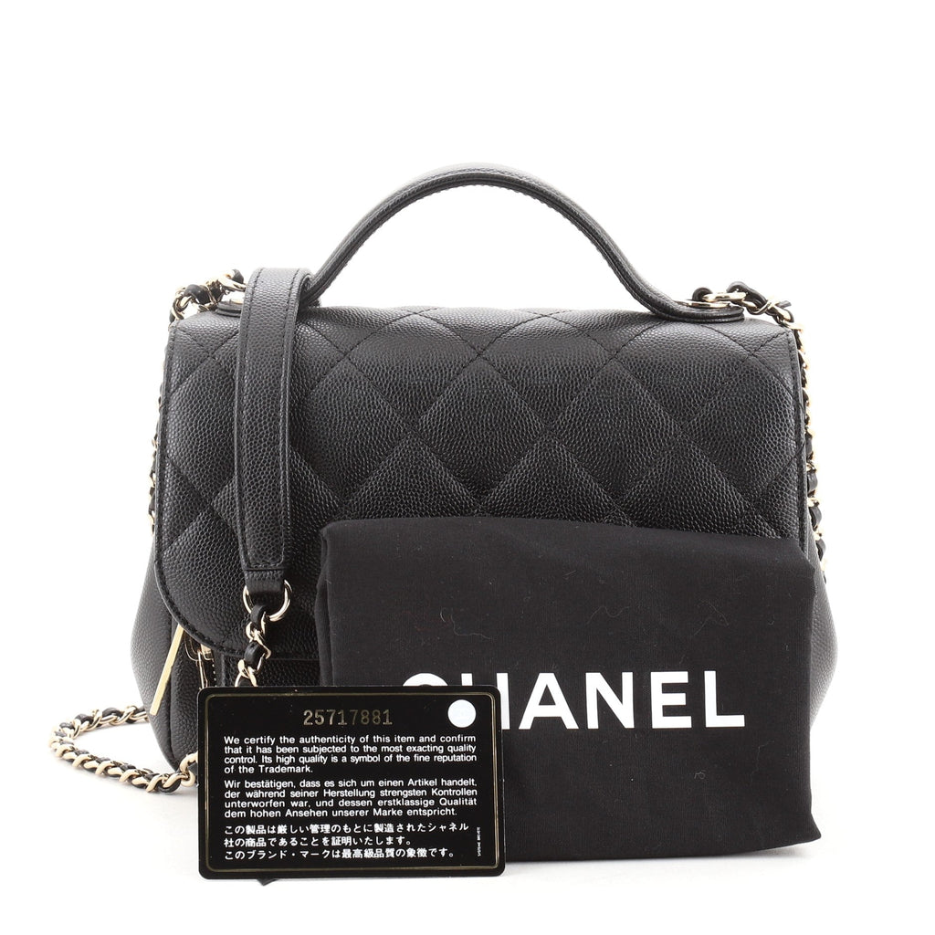 Business Affinity Flap Bag Quilted Caviar Mini