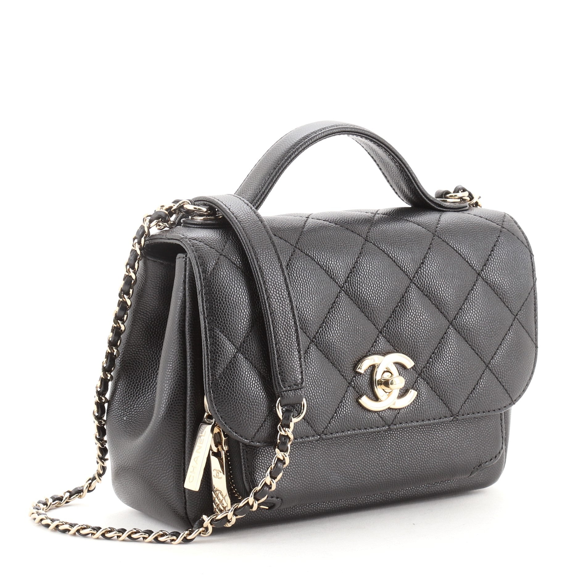 Business Affinity Flap Bag Quilted Caviar Mini