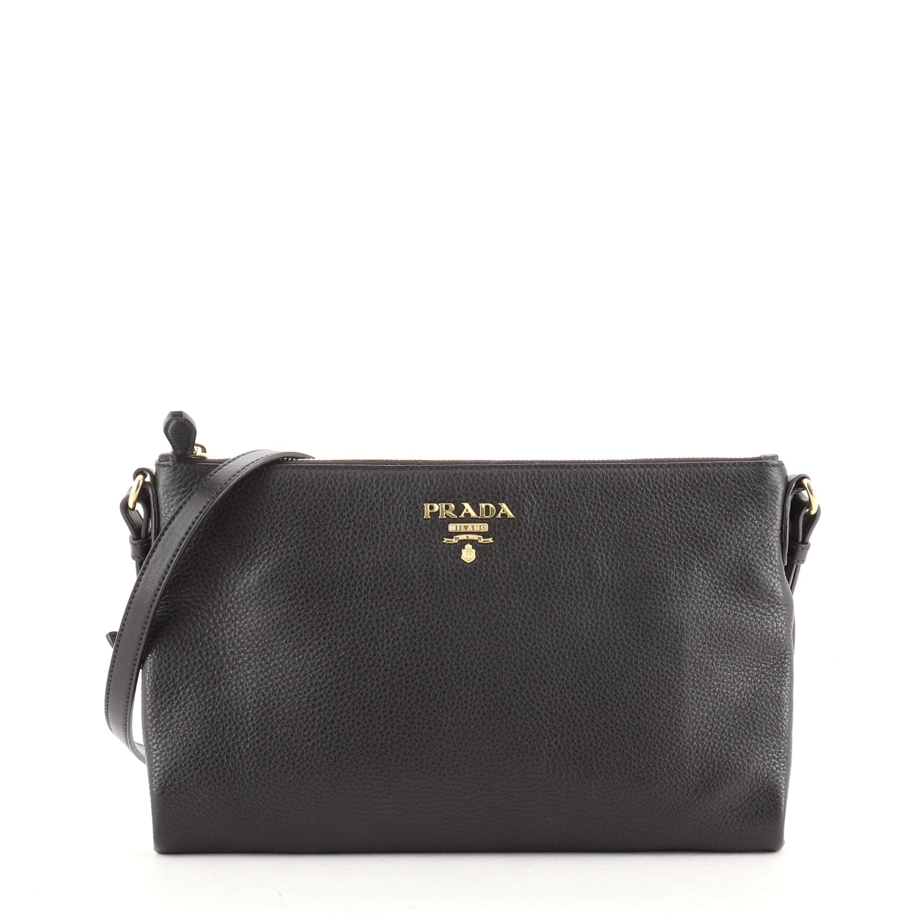 Flat Zip Crossbody Bag Vitello Daino Mini