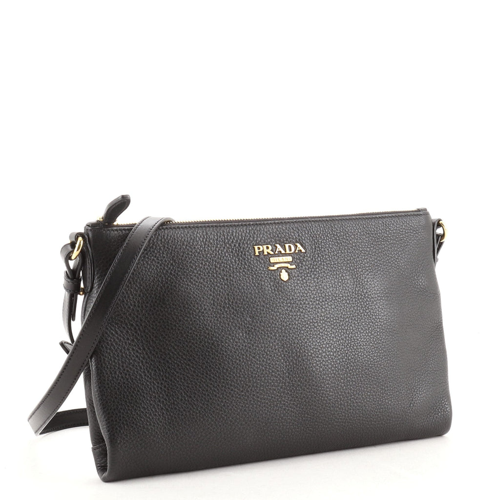 Flat Zip Crossbody Bag Vitello Daino Mini