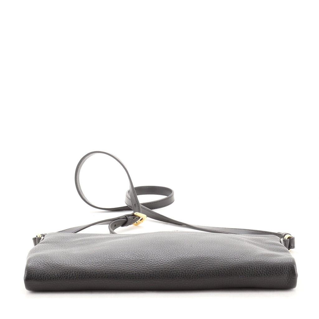 Flat Zip Crossbody Bag Vitello Daino Mini