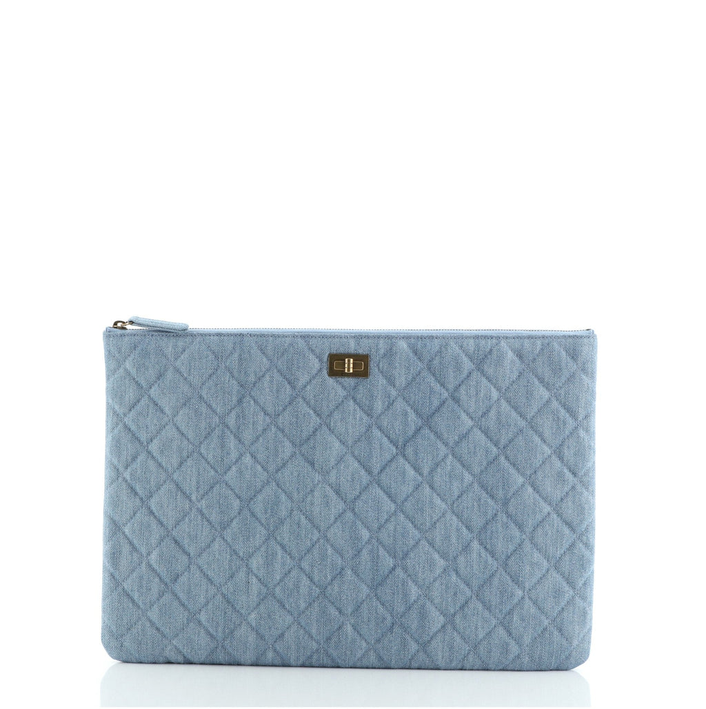 Reissue 2.55 O Case Clutch Quilted Denim Large