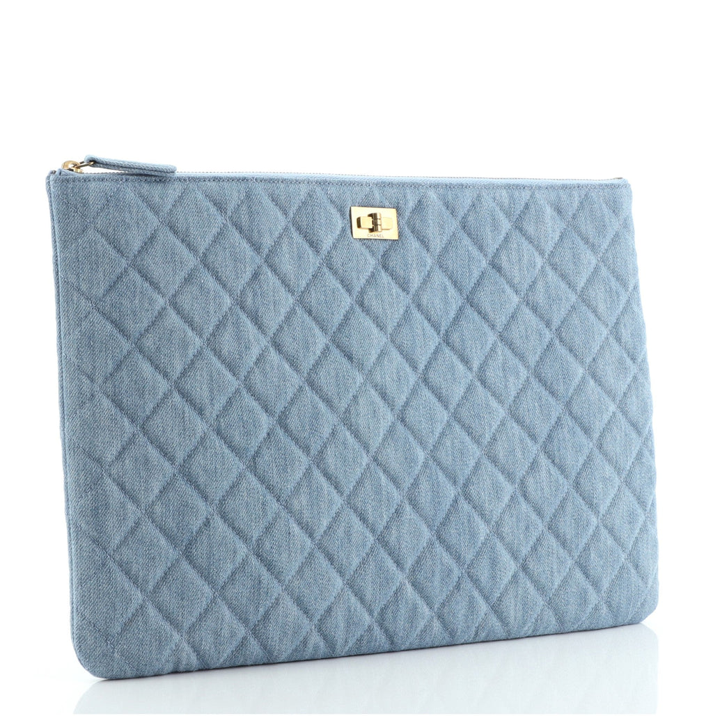Reissue 2.55 O Case Clutch Quilted Denim Large