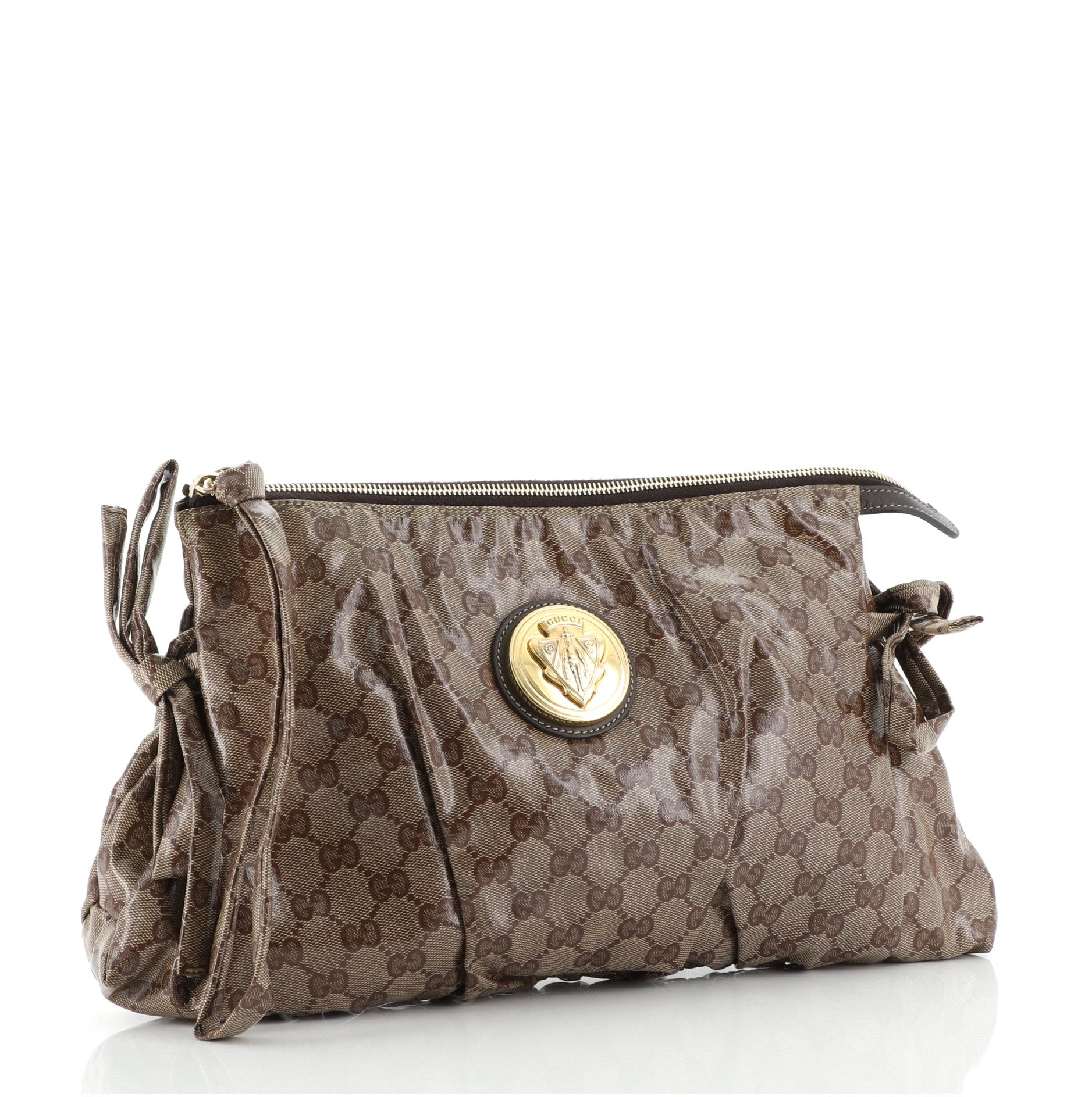 Hysteria Zip Clutch GG Coated Canvas Large