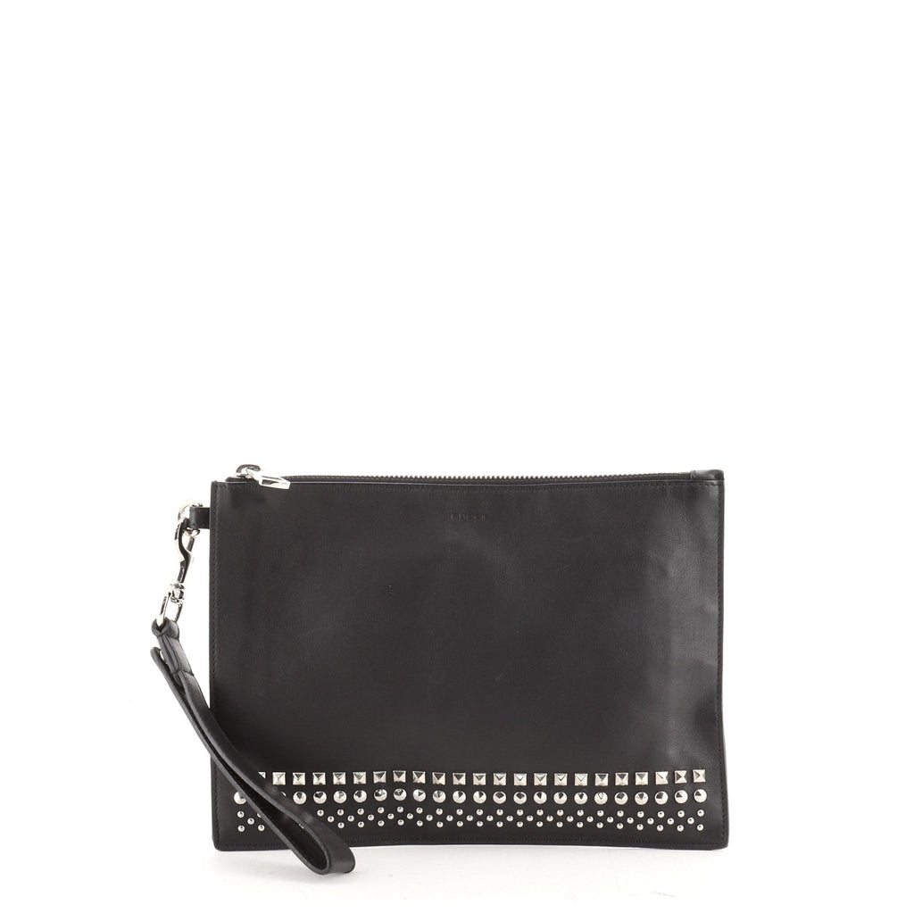 Wristlet Clutch Studded Leather