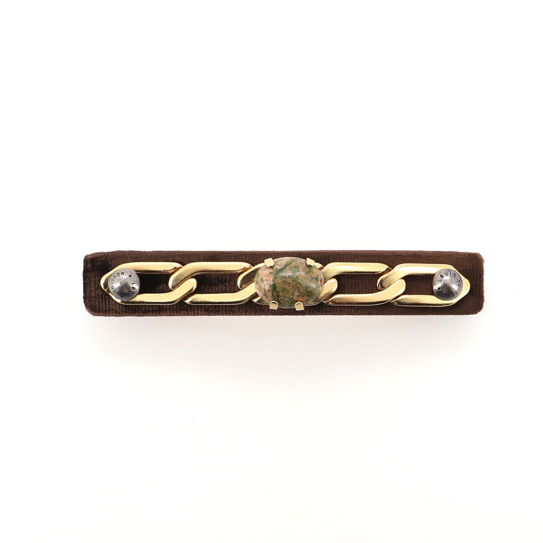 Chain Barrette Velvet with Metal XS
